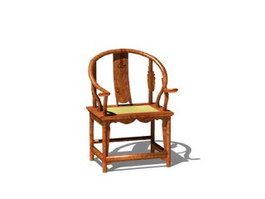 Carved antique wood chair 3d preview