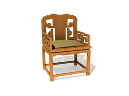 Antique Furniture Chinese Style Wood Chair 3d preview