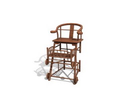 Wooden Baby Chair 3d preview