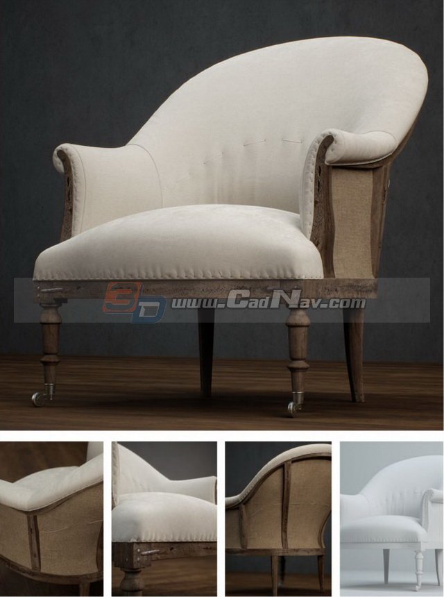 Home Furniture Fabric Armchair 3d rendering