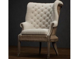 Antique Furniture Living Room sofa chair 3d preview