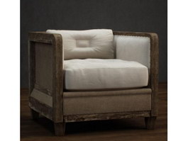 Living Room Antique Sofa Chair 3d preview