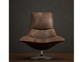 Antique Leather Tulip Chair 3d preview