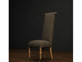 High back dining chair 3d model preview
