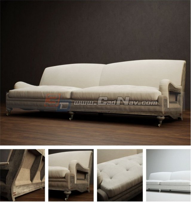 Family room fabric sofa 3d rendering