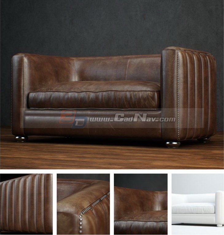 Italian leather sofa chair 3d rendering