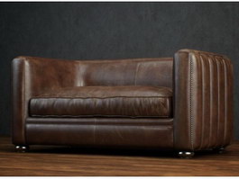 Italian leather sofa chair 3d model preview