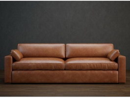 Coffee house leather divan 3d model preview
