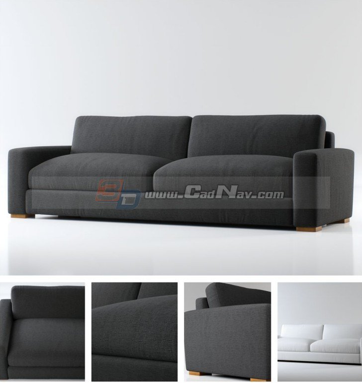 Sitting room fabric sofa bed 3d rendering