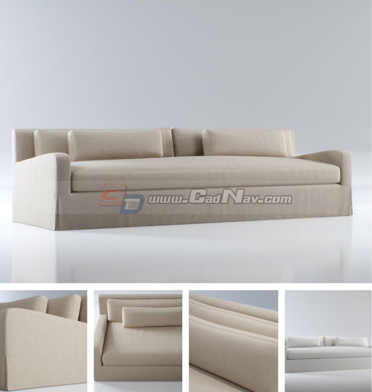 Modern fabric sofa 3d rendering