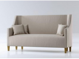 High back fabric loveseat 3d model preview