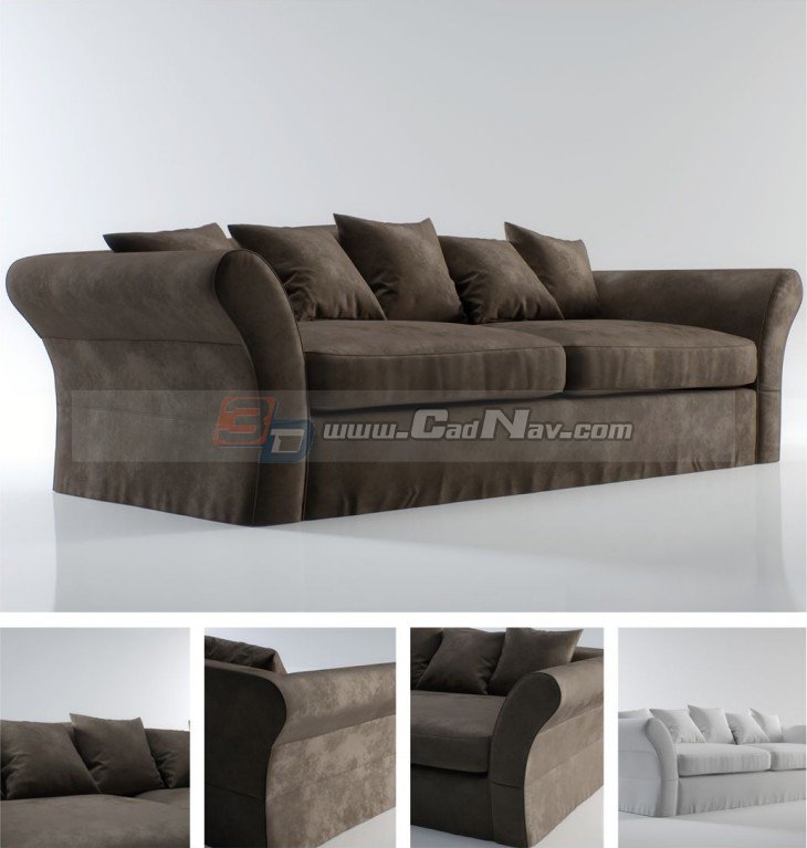 Ikea Style Fabric Sofa 3d rendering