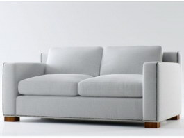 European style Fabric two-seater Sofa 3d model preview