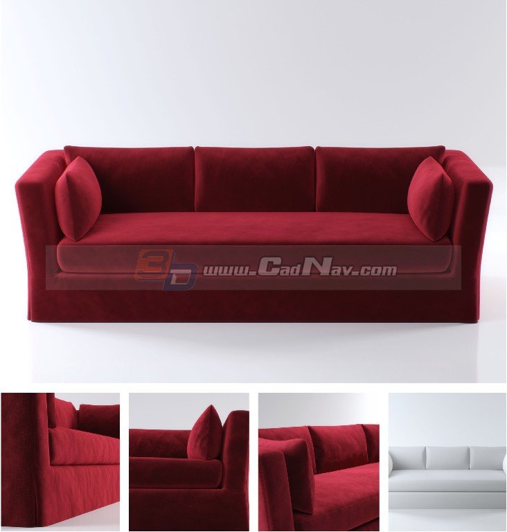 Fabric sofa settee 3d rendering