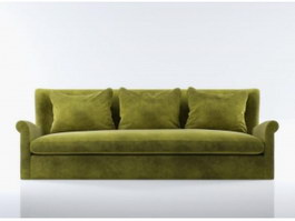 Fabric settee couch 3d model preview