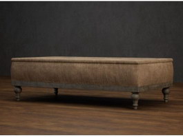 Antique ottoman footstool 3d model preview