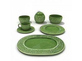 Ceramic Dinnerware Sets Bowls and Plates 3d model preview