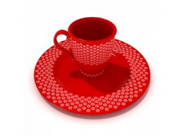 Ceramic Cups Mugs and saucer 3d model preview