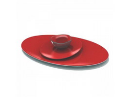 Porcelain oval dinner plate 3d preview