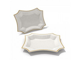 Plastic square dinner plate 3d model preview