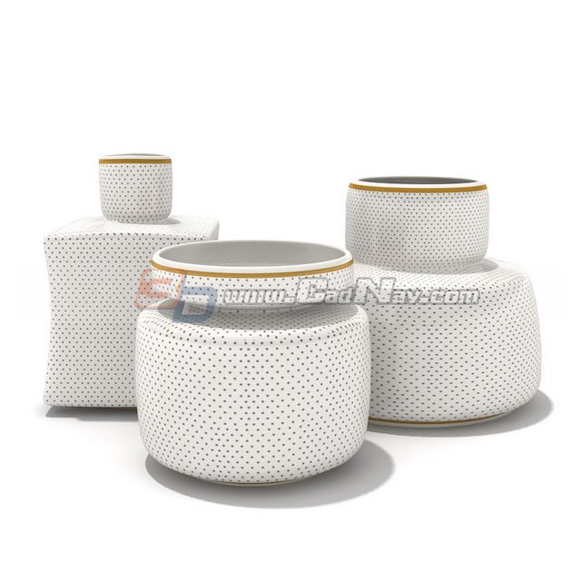 Ceramic sugar bowl 3d rendering