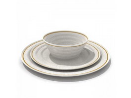 Porcelain dishes dinner plate 3d model preview