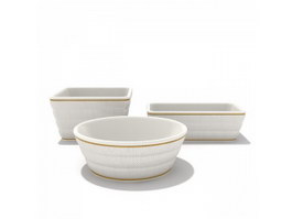 Tableware porcelain soup tureens 3d model preview
