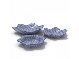 Plain porcelain Deep Plates 3d model preview