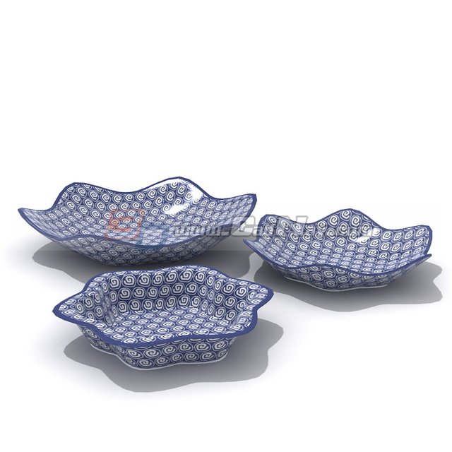Plain porcelain Deep Plates 3d rendering