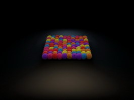 Alpaca Fur Cushion rug 3d model preview