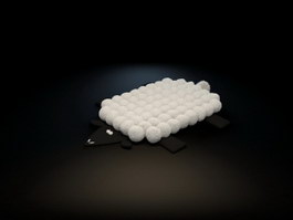 Imitation lambskin rug 3d model preview