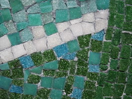 Natural stone mosaic outdoor floor texture