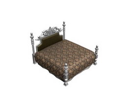 Antique Furniture double-bed 3d model preview
