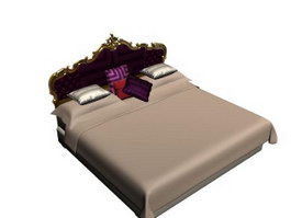 European Style Antique Bed 3d model preview