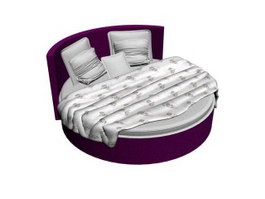 Modern round bed 3d model preview