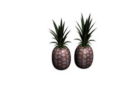 Two pineapples 3d model preview