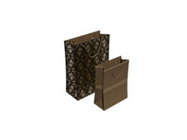 Paper shopping bag 3d model preview