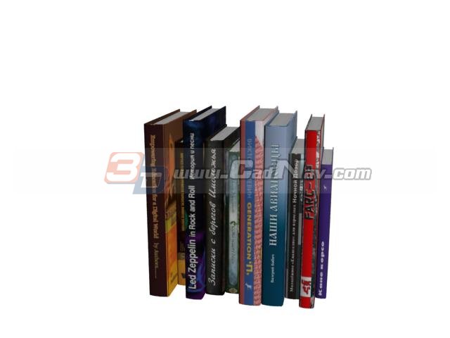 Orderly array of books 3d rendering