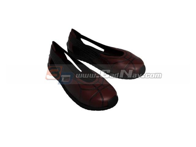 Ladies Leather Casual Shoes 3d rendering