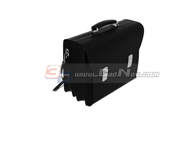 Leather portfolio briefcase 3d rendering