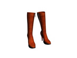 Over knee boots for lady 3d model preview