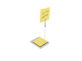 Memo Pad and note holder clip 3d model preview