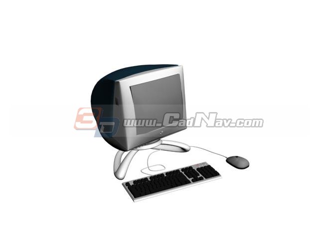 Computer monitor,keyboard and mouse 3d rendering