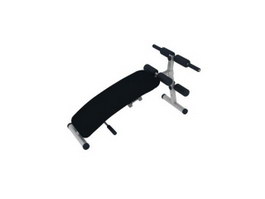 Home gym equipment abdominal board 3d model preview