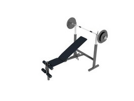 Adjustable Gym Weight Bench 3d model preview