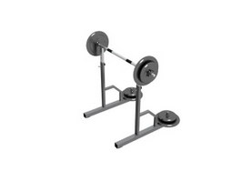 Home Gym Sperated Barbell Rack 3d model preview