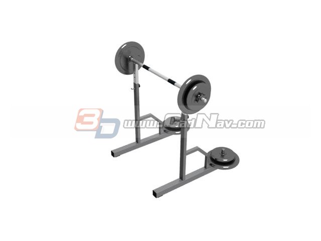 Home Gym Sperated Barbell Rack 3d rendering