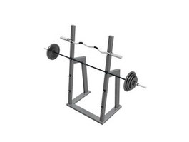 Weight lifting barbell 3d model preview