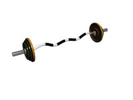Fitness Weights EZ Barbell 3d model preview