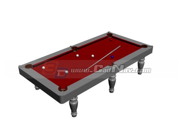 Slate Pool Table 3d rendering